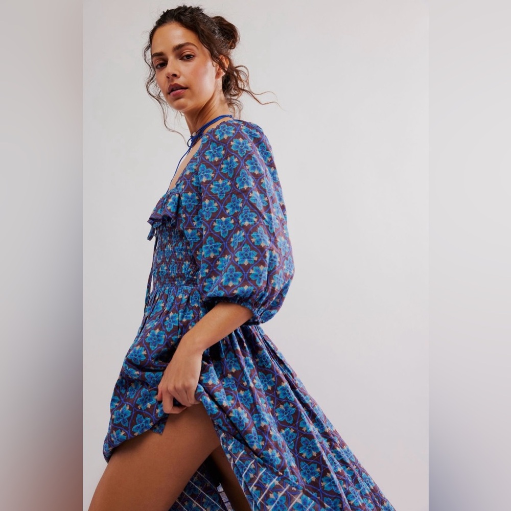 ▪️NWT Free People Oasis Printed Midi Dress/XS - Picture 8 of 11